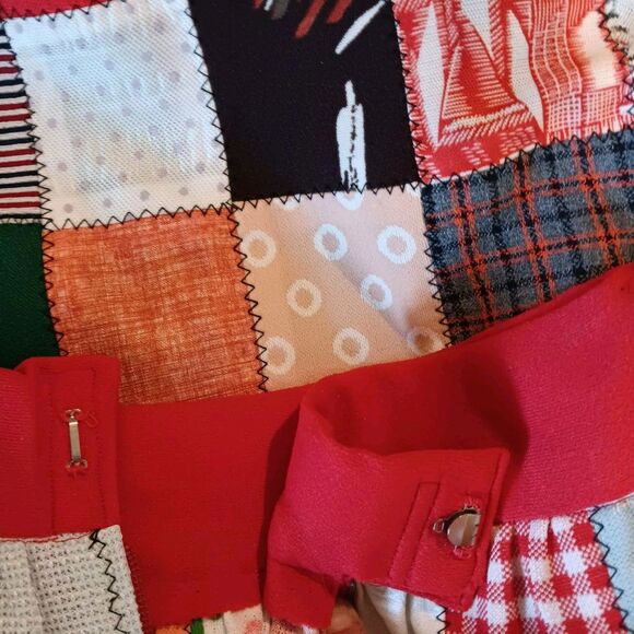 Vintage Handmade Granny Quilt Square Maxi Skirt Cottage Core Boho 29"Waist Sz M - Picture 6 of 8